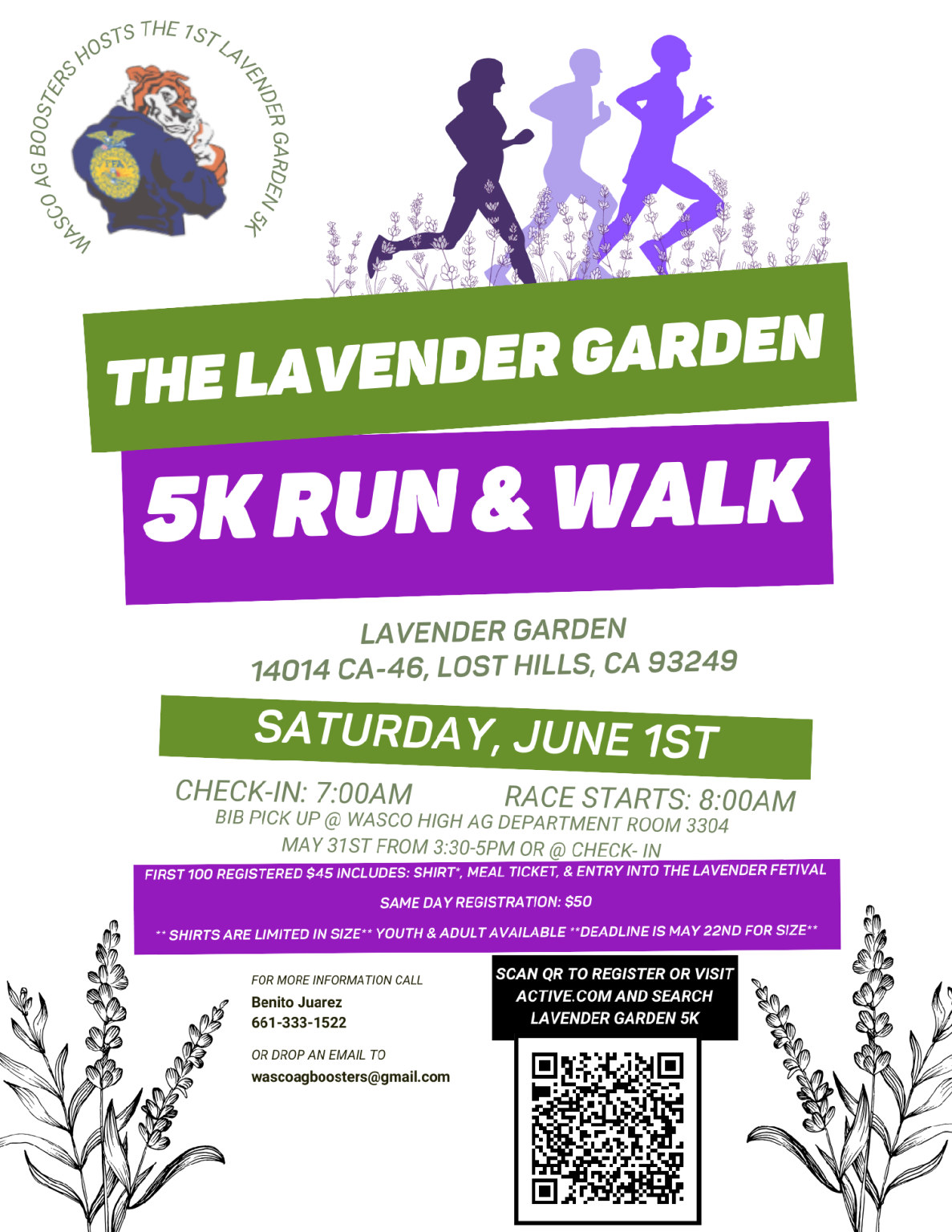 5K Run & WalkJune 1, 2024 - The Lavender Garden