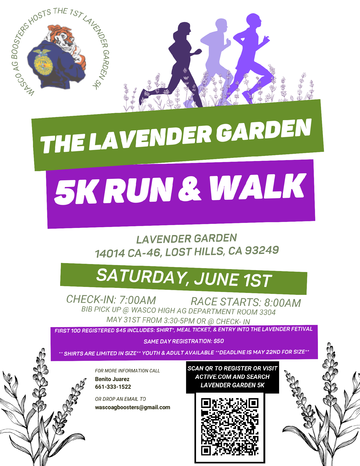 2024 Lavender Garden 5k Run & Walk Flyer
